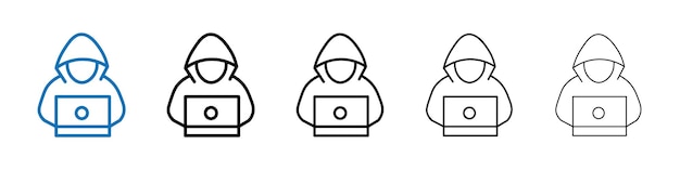 Cyber crime icon Outline vector logo for web ui