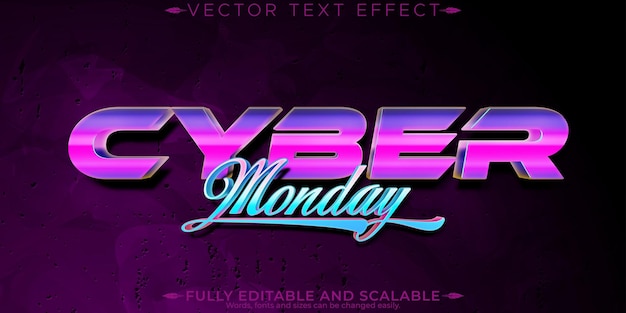 cyber editable text effect editable monday and sale text style