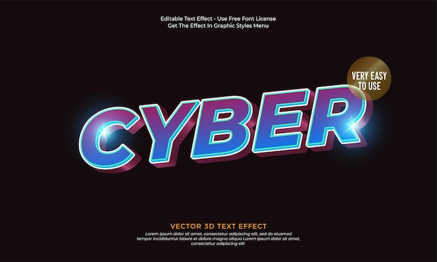 Cyber editable text effect template style