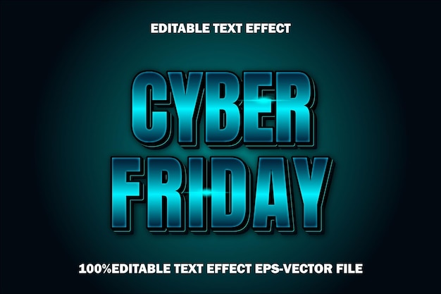 cyber friday editable text effect 3d emboss gradient style