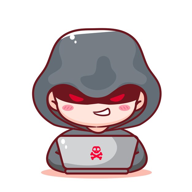 cyber hacker cartoon vector cyber crime concept design illustration hacking system and protection