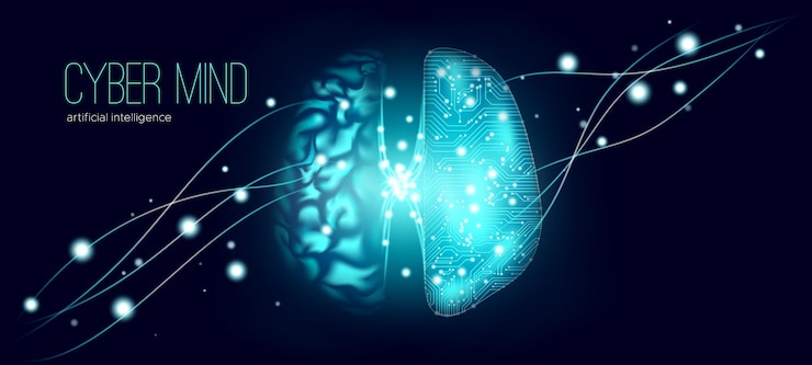Vektör cyber mind technology concept