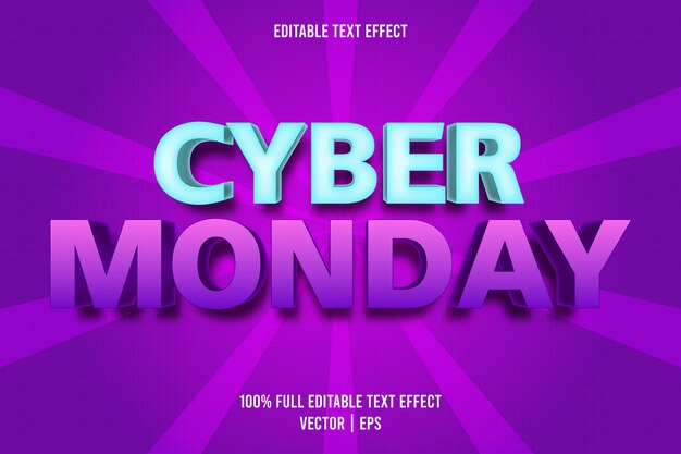 Cyber monday editable text effect comic style