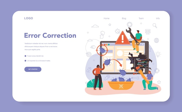 Cyber or web security web banner or landing page digital data