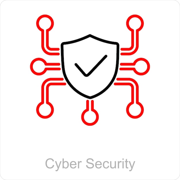 Cyber Security and authority icon concept