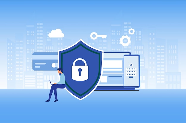 cyber security and data protection privacy pdpa concept businessman secure data management