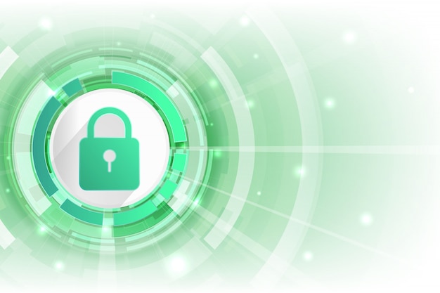 Cyber Security baggrund grøn farve og åbent rum