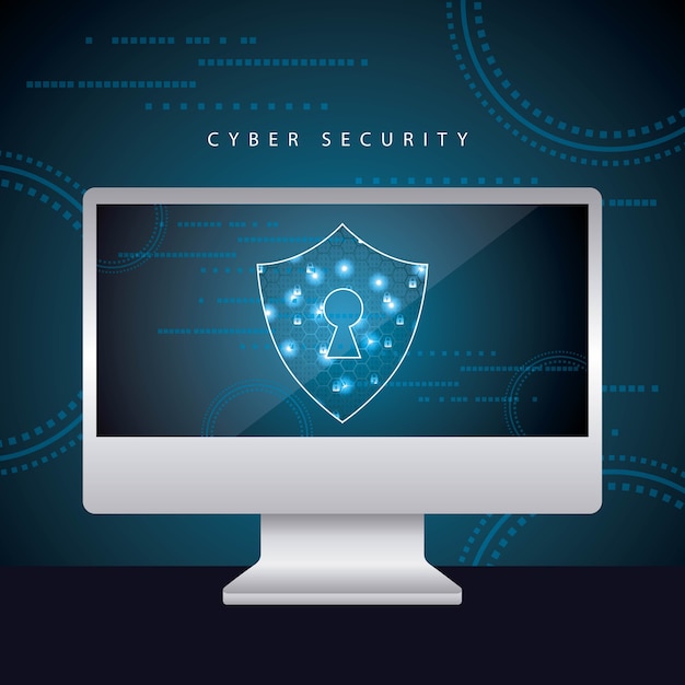 cyber security digital circuit degrade background save computer locked padlock 