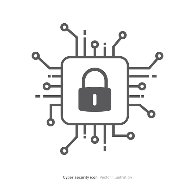 Cyber security icon design Security symbol vector illustration