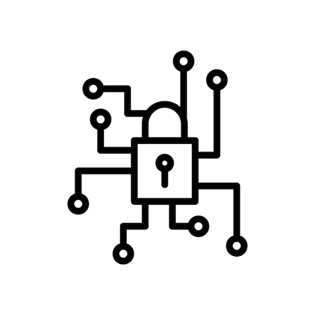 Cyber security icon Flat fill set collection