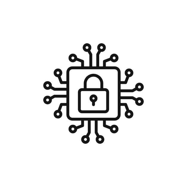 Cyber Security icon symbol on white background
