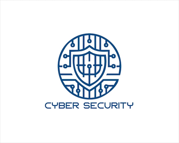 cyber security logo vector template