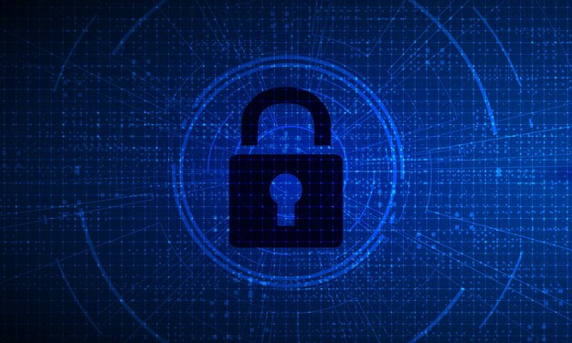 cyber security technology concept shield with keyhole icon personal data vector illustration