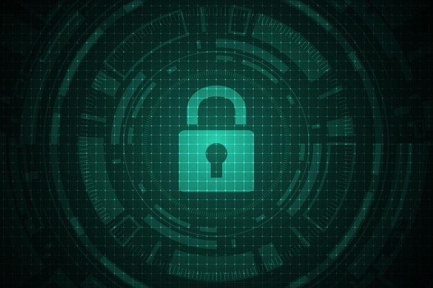 cyber security technology concept shield with keyhole icon personal data vector illustration