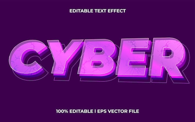 cyber text effect editable lettering typography font style, trendy 3d text