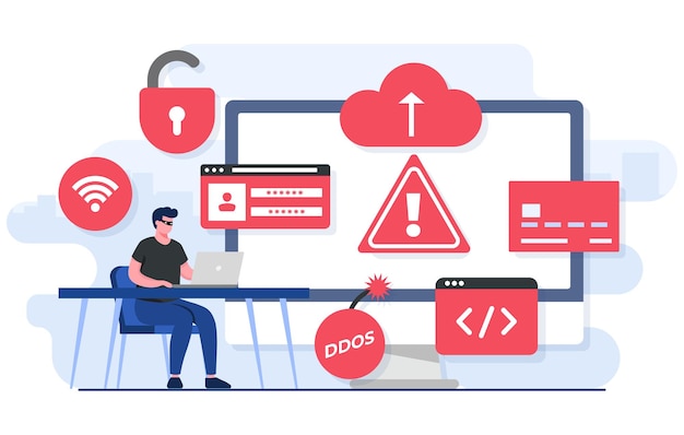 Cybercrime flat illustration concept