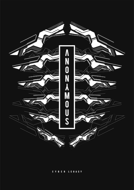 Cyberpunk futuristic poster. Tech Abstract poster template with HUD elements. Modern flyer for web and print. hacking, cyber culture, programming and virtual environments.