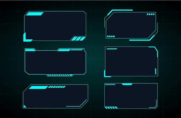 Cyberpunk HUD Interface Elements for Digital Display
