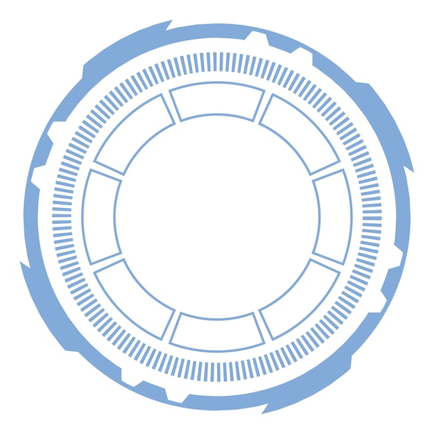 Cyberpunk panel round indicator Blue hud progress circle