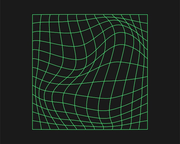 cyberpunk perspective grid cyber geometry y2k element isolated style on black background