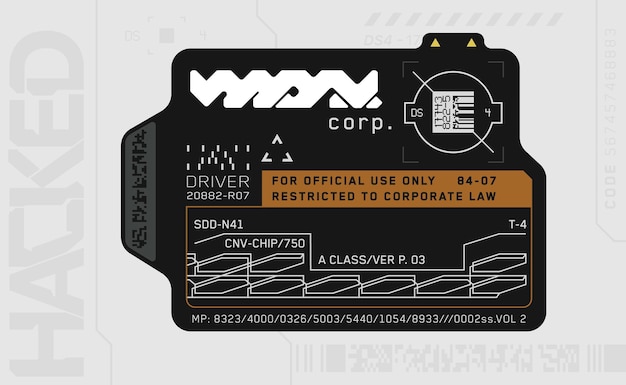 cyberpunk style decal vector sticker label in futuristic style