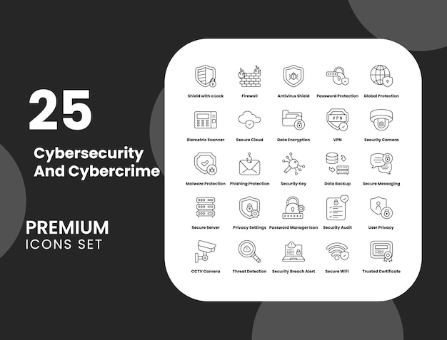 cybersecurity and cybercrime vector icon stock illustration for data protection vpn and encryption