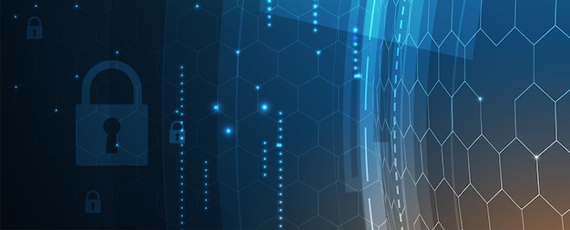 cybersecurity and information or network protection future technology web services for business and internet project