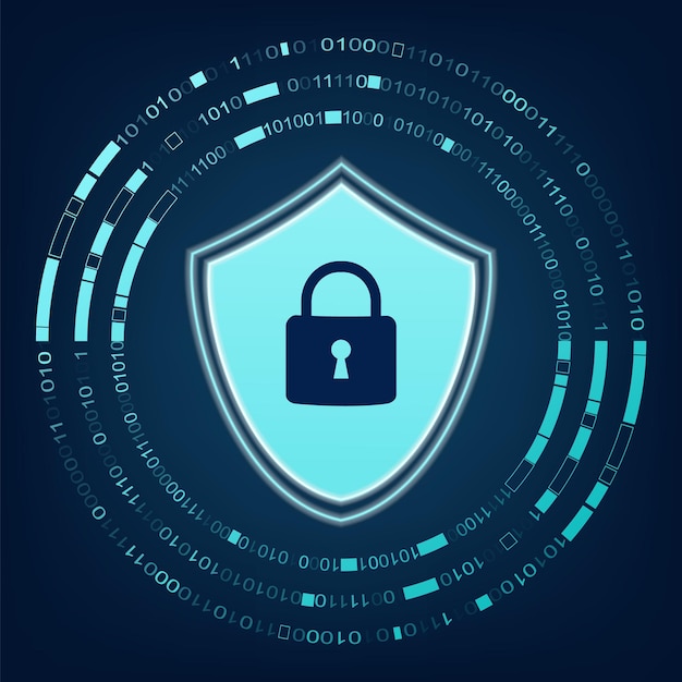 Cybersecurity and information protection Data protection concept design for personal privacy and cyber security Shield With Keyhole icon Vector Illustration