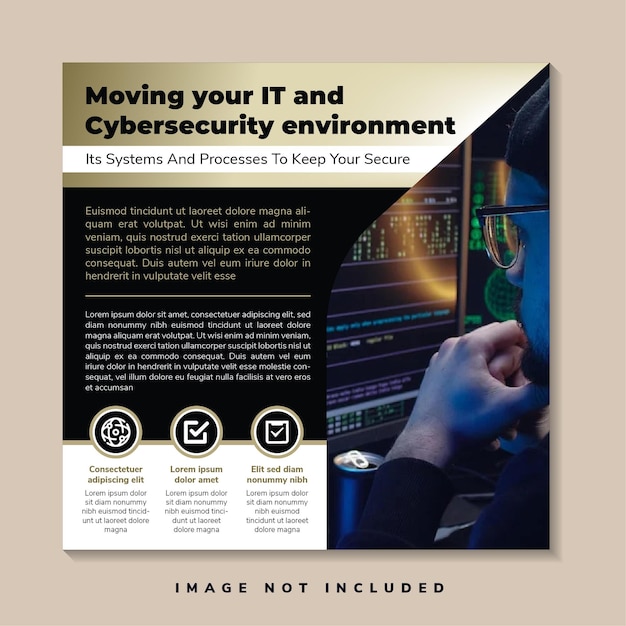 cybersecurity environment social media post banner internet security advertisement concept browser
