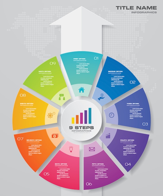 Cycle and arrow chart infographic for data presentation