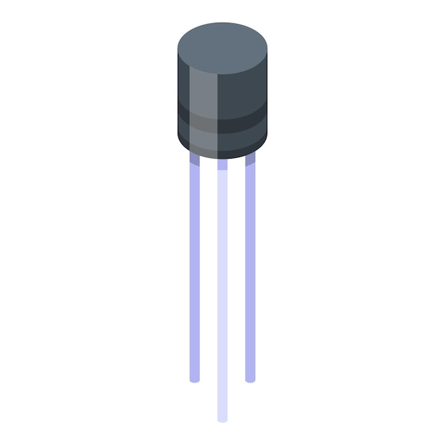 Cylinder transistor icon Isometric of cylinder transistor vector icon for web design isolated on white background