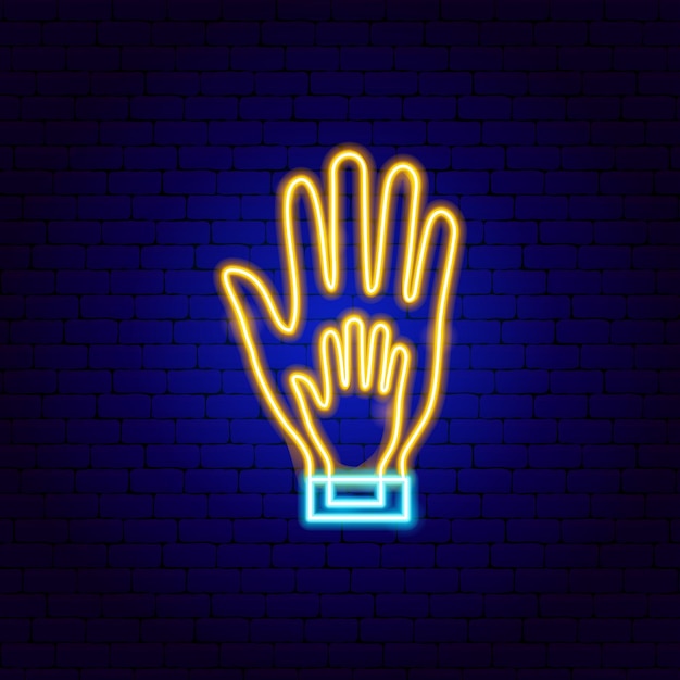 Dad Child Hand Neon Sign
