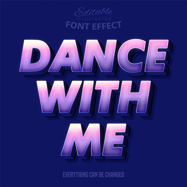 Dance with me text, editable text effect