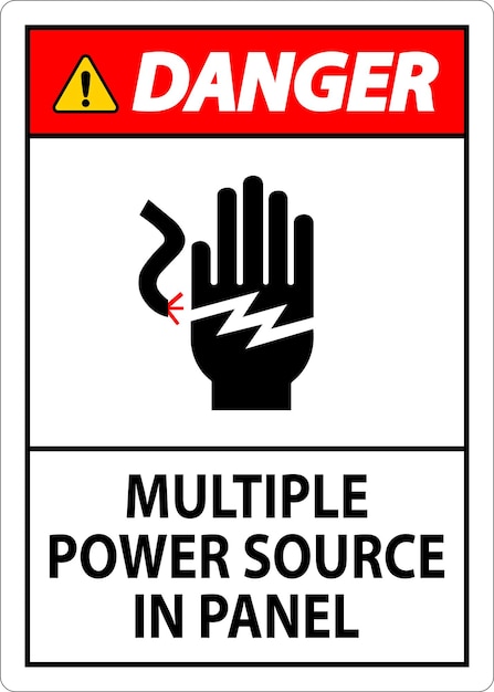 Danger Sign Multiple Power Source In Panel