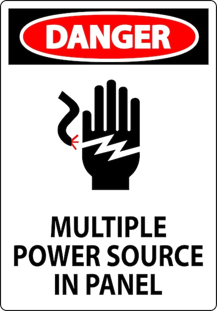 Danger Sign Multiple Power Source In Panel
