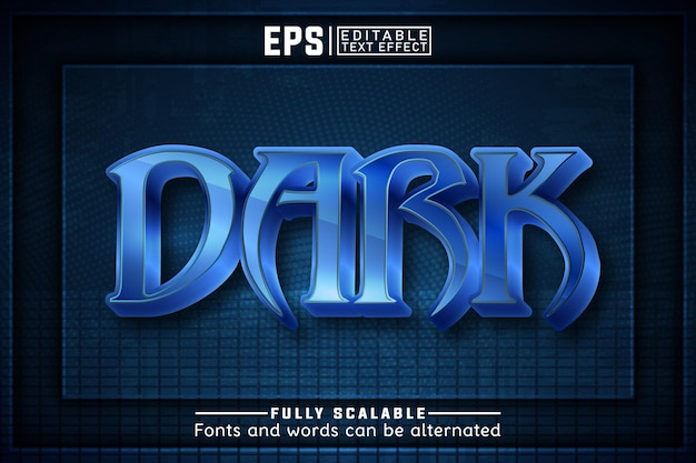 DARK 3d Editable text effect