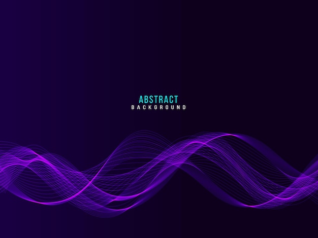 Dark abstract background with flowing abstract blue waves