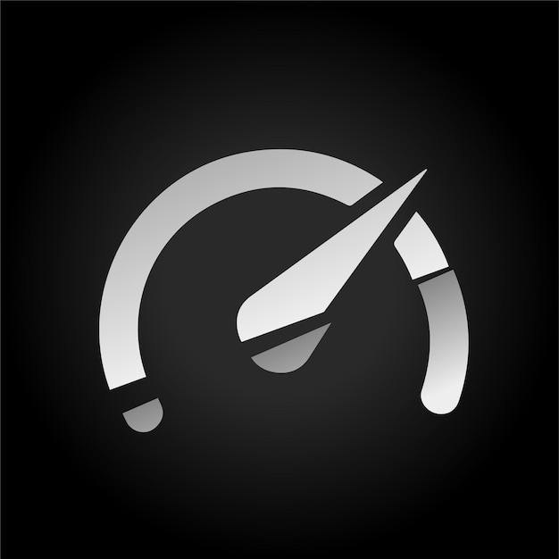 dark background sliced effect speedometer icon with modern visual
