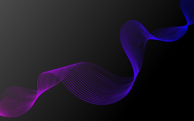 Dark background with abstract geometric gradient neon shape lines