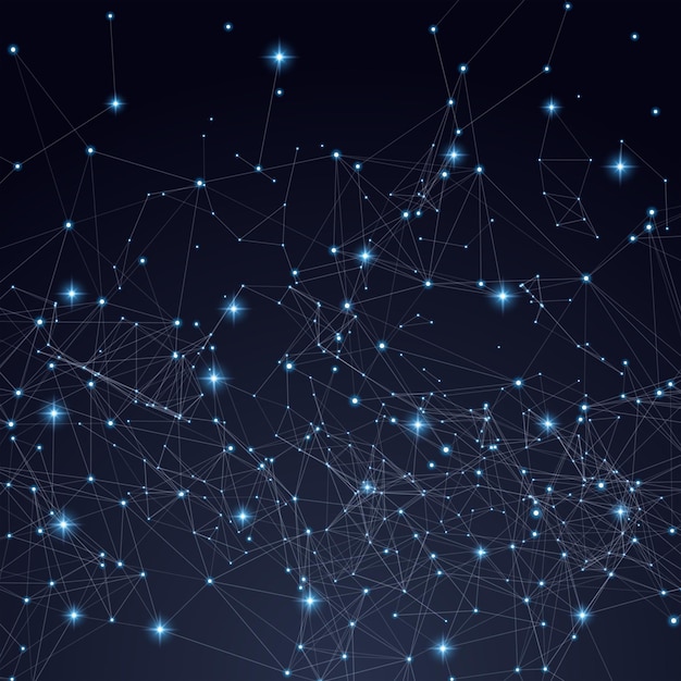 Dark background with connecting dots and lines