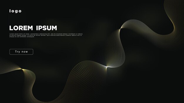 Dark background with gold dynamic lines