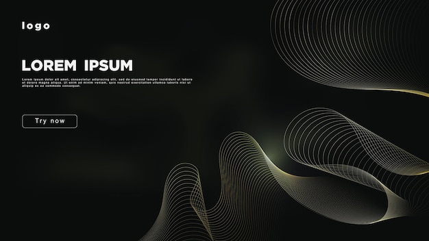 Dark background with gold dynamic lines