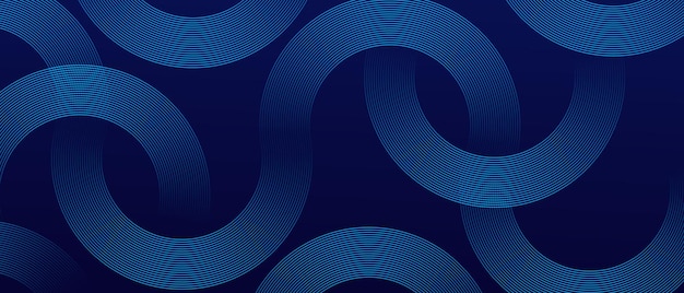 Dark blue circle line abstract background Shiny blue circle geometric lines with future technology concept Vector illustration
