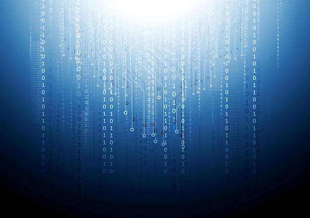 Dark blue circuit board tech background