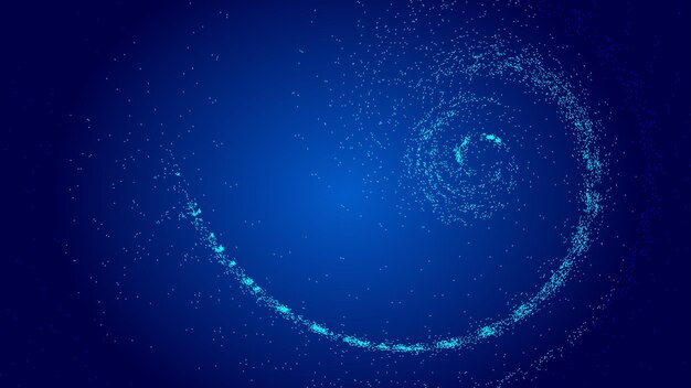 dark blue cosmic vortex particle network technology big data abstract vector background