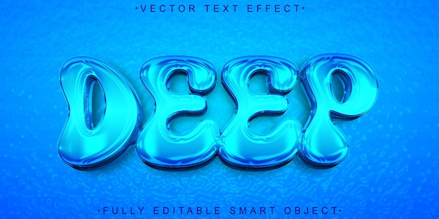 dark blue deep vector fully editable smart object text effect