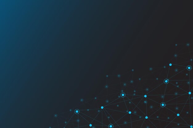 Dark Blue Futuristic Network Background with Digital Connection Nodes