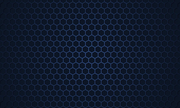 Dark blue hexagon carbon fiber metallic textured background