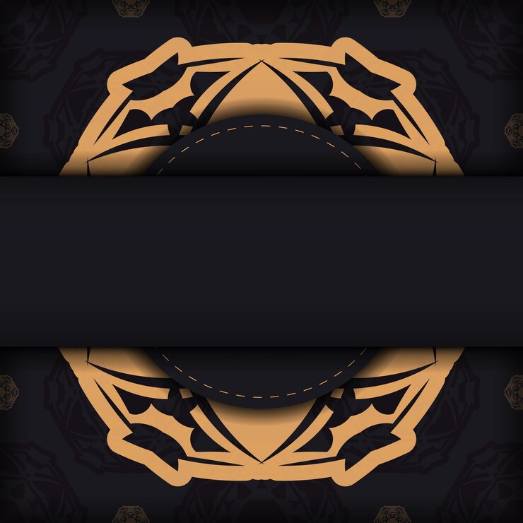 Vektör dark color flyer with orange abstract ornament