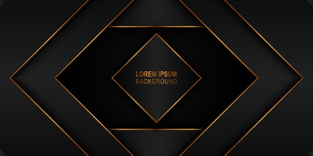 Dark geometry with golden line and shadows on halftone background